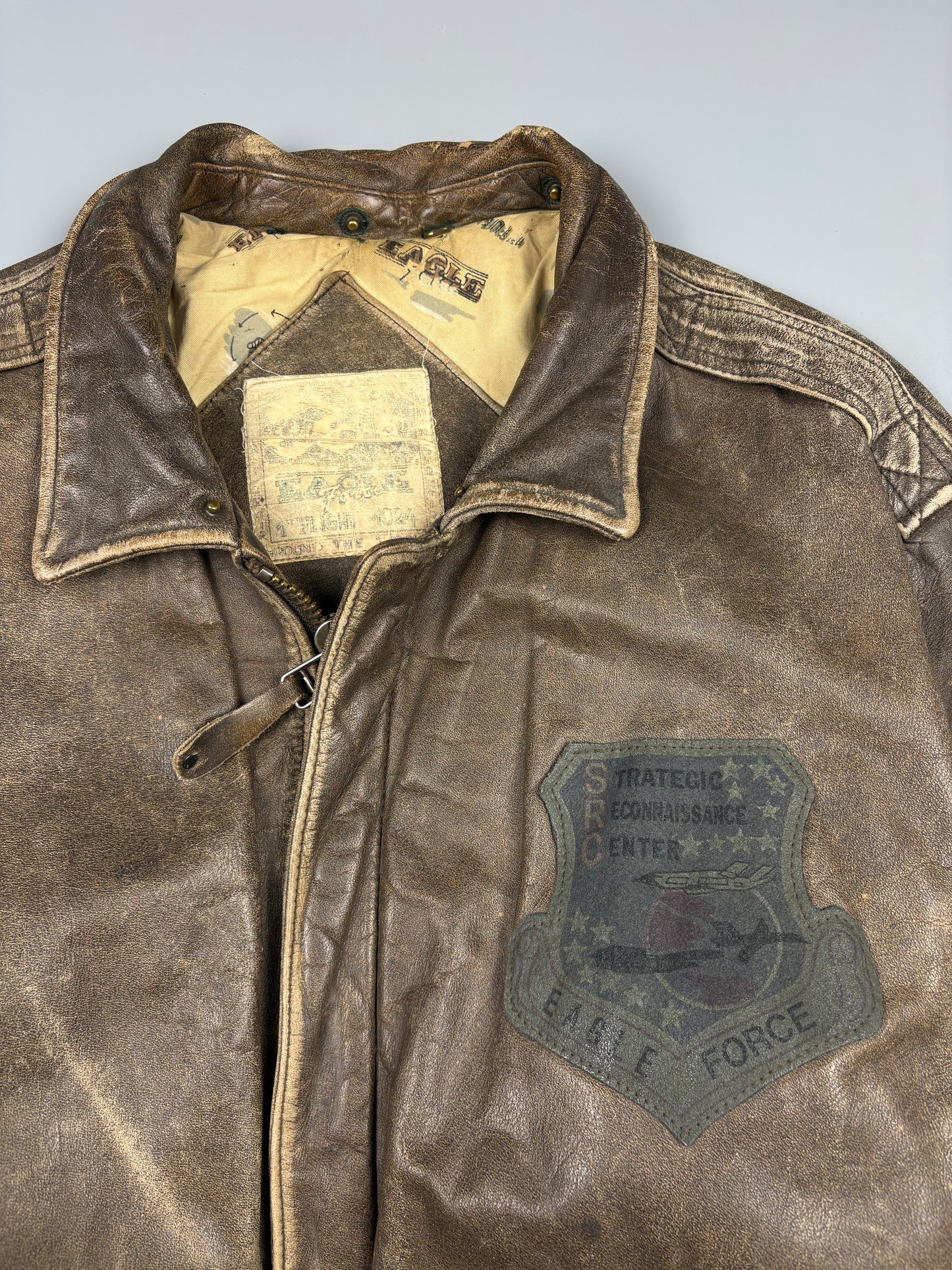 Vintage 1980s US Army A-2 Leather Flight Jacket (L)