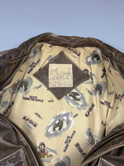 Vintage 1980s US Army A-2 Leather Flight Jacket (L)