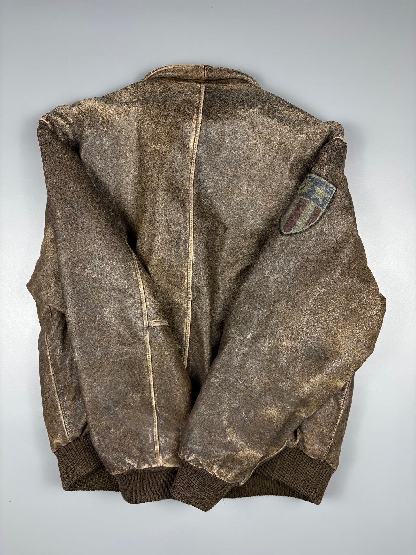 Vintage 1980s US Army A-2 Leather Flight Jacket (L)