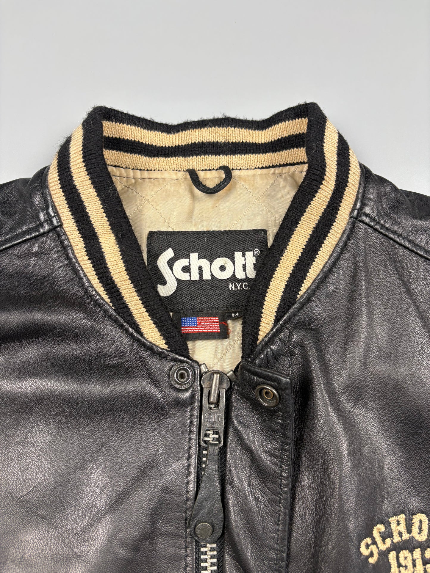 Vintage 1990s Schott NYC Leather Jacket (women's M)