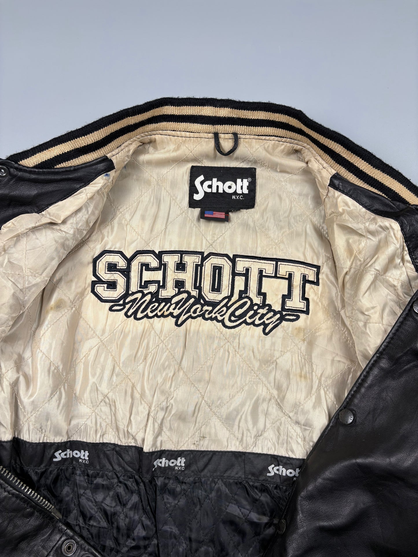 Vintage 1990s Schott NYC Leather Jacket (women's M)