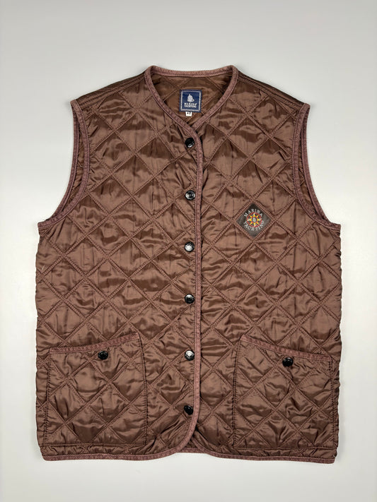 Vintage 1980s Marina Yachting Brown Quilted Mid-layer (S)