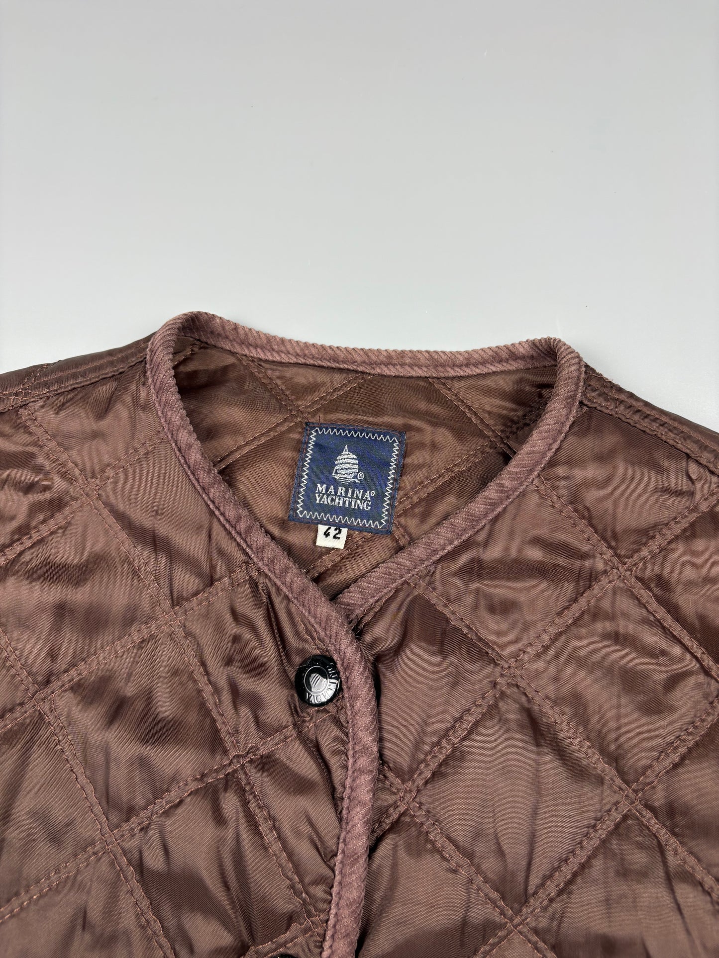Vintage 1980s Marina Yachting Brown Quilted Mid-layer (S)