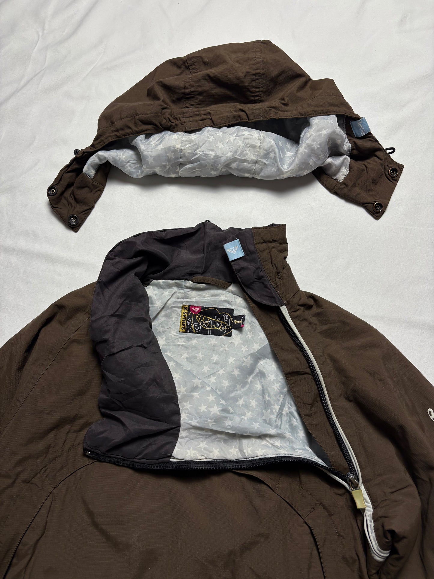 Quiksilver 2000s Roxy Asymmetrical Brown Jacket (women's S)
