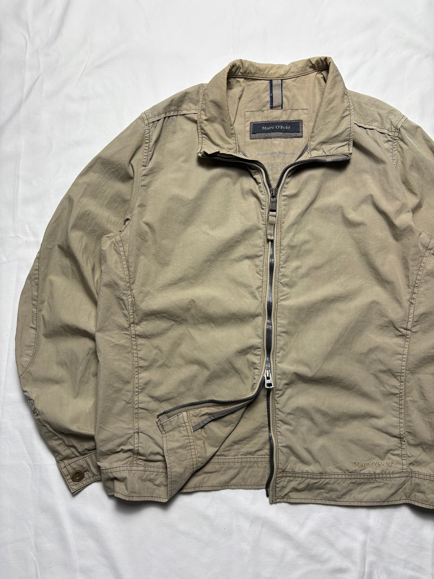Marc O'Polo 2000s Double Zip Beige Harrington Jacket (L)