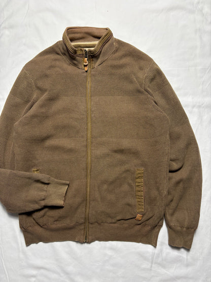 True Vintage Baileys Textured 80s Khaki Brown Zip Up Jacket (M)