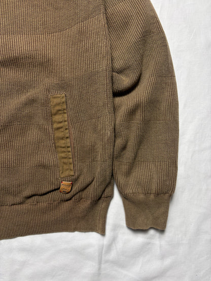 True Vintage Baileys Textured 80s Khaki Brown Zip Up Jacket (M)
