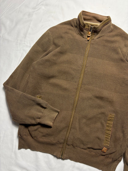 True Vintage Baileys Textured 80s Khaki Brown Zip Up Jacket (M)