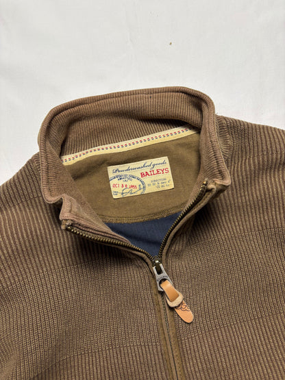 True Vintage Baileys Textured 80s Khaki Brown Zip Up Jacket (M)