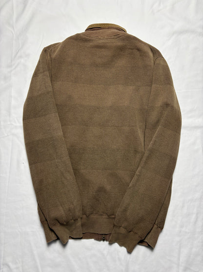 True Vintage Baileys Textured 80s Khaki Brown Zip Up Jacket (M)
