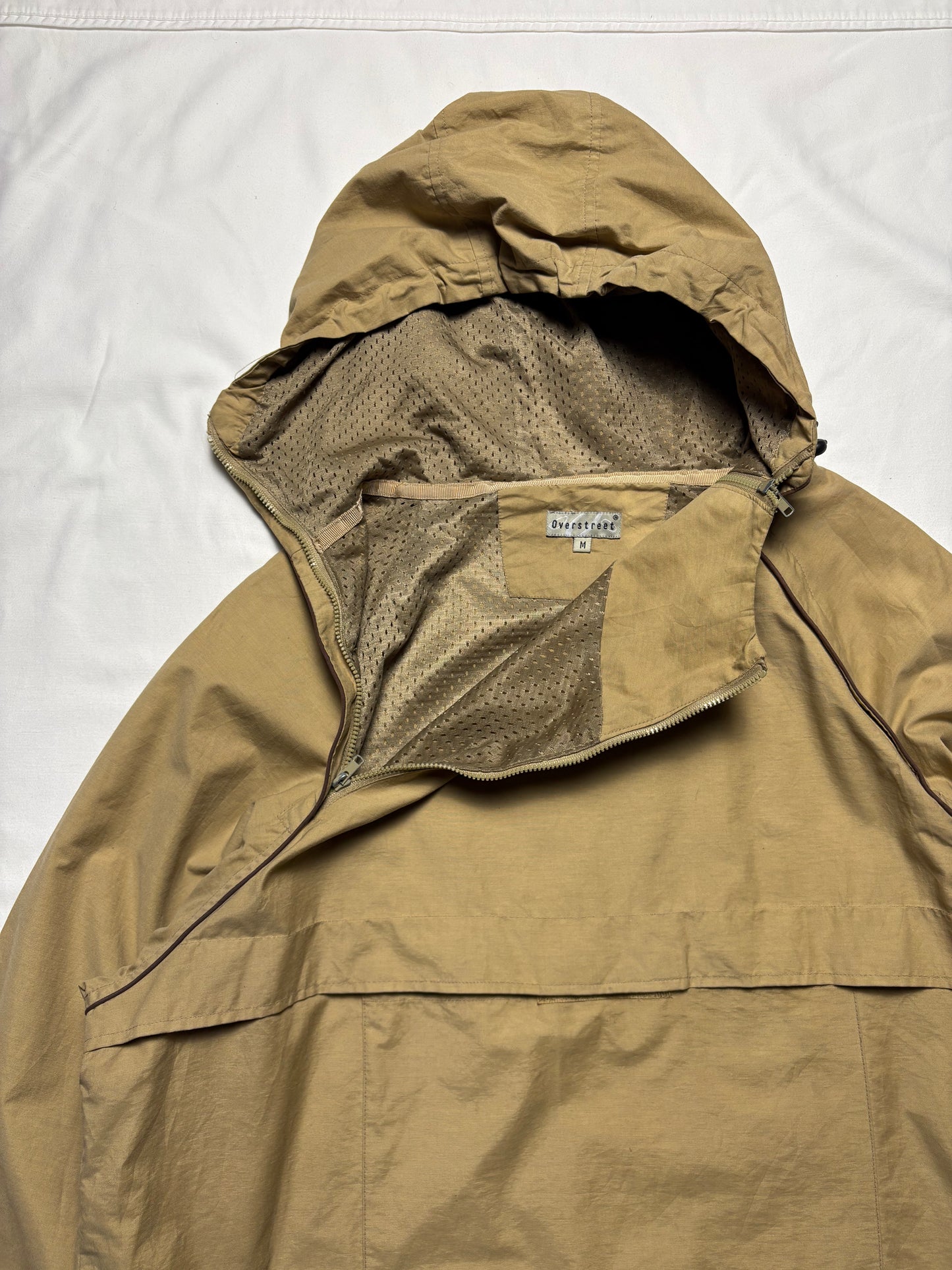 Vintage Overstreet Dual Asymmetrical Zip Khaki Nylon Jacket (M)