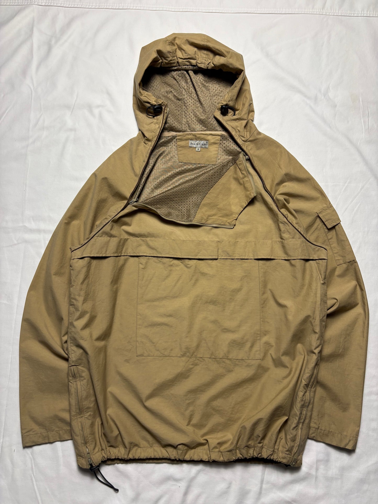 Vintage Overstreet Dual Asymmetrical Zip Khaki Nylon Jacket (M)