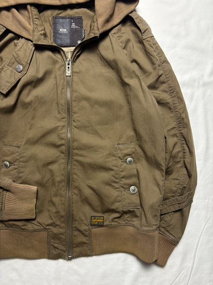 G-Star Canvas 2000s Khaki Brown Zip Up Jacket (L)