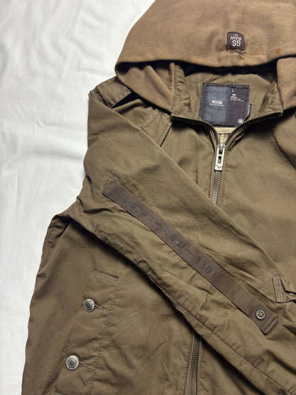 G-Star Canvas 2000s Khaki Brown Zip Up Jacket (L)