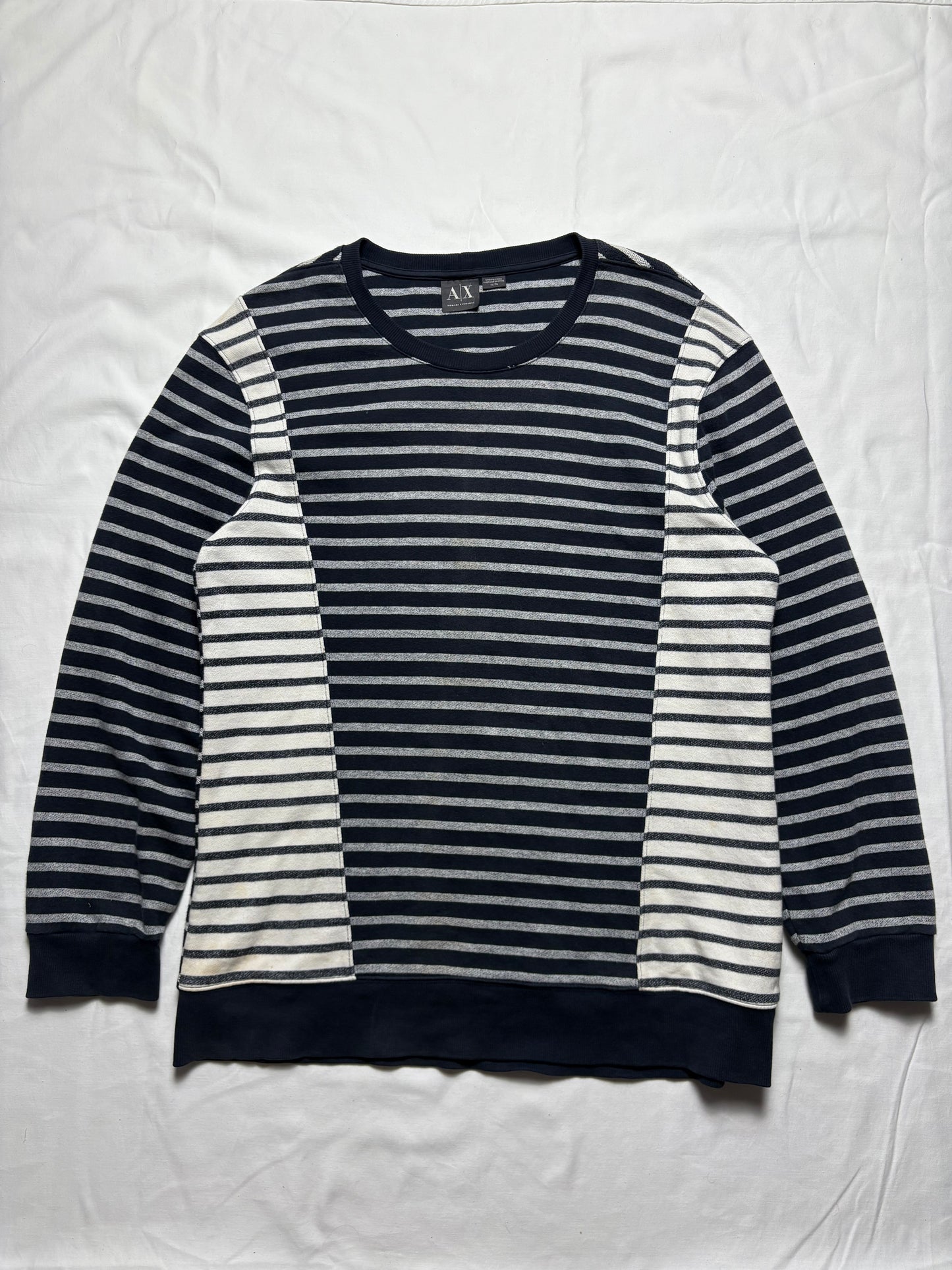 Armani Exchange 2000s Patch Work Stripe Knit Jumper (women's XL)
