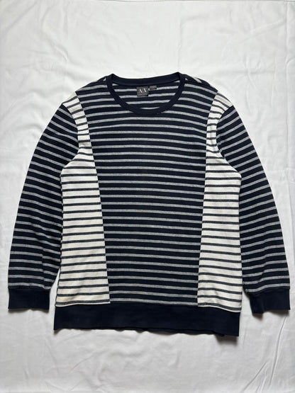 Armani Exchange 2000s Patch Work Stripe Knit Jumper (women's XL)