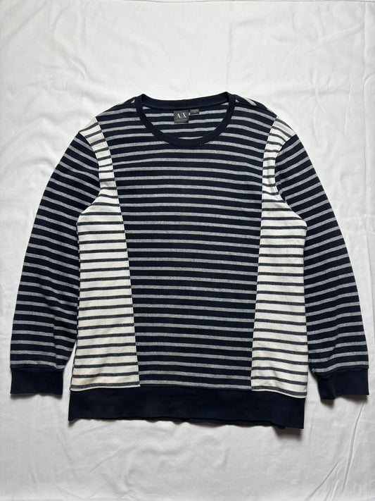 Armani Exchange 2000s Patch Work Stripe Knit Jumper (women's XL)