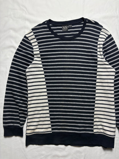 Armani Exchange 2000s Patch Work Stripe Knit Jumper (women's XL)
