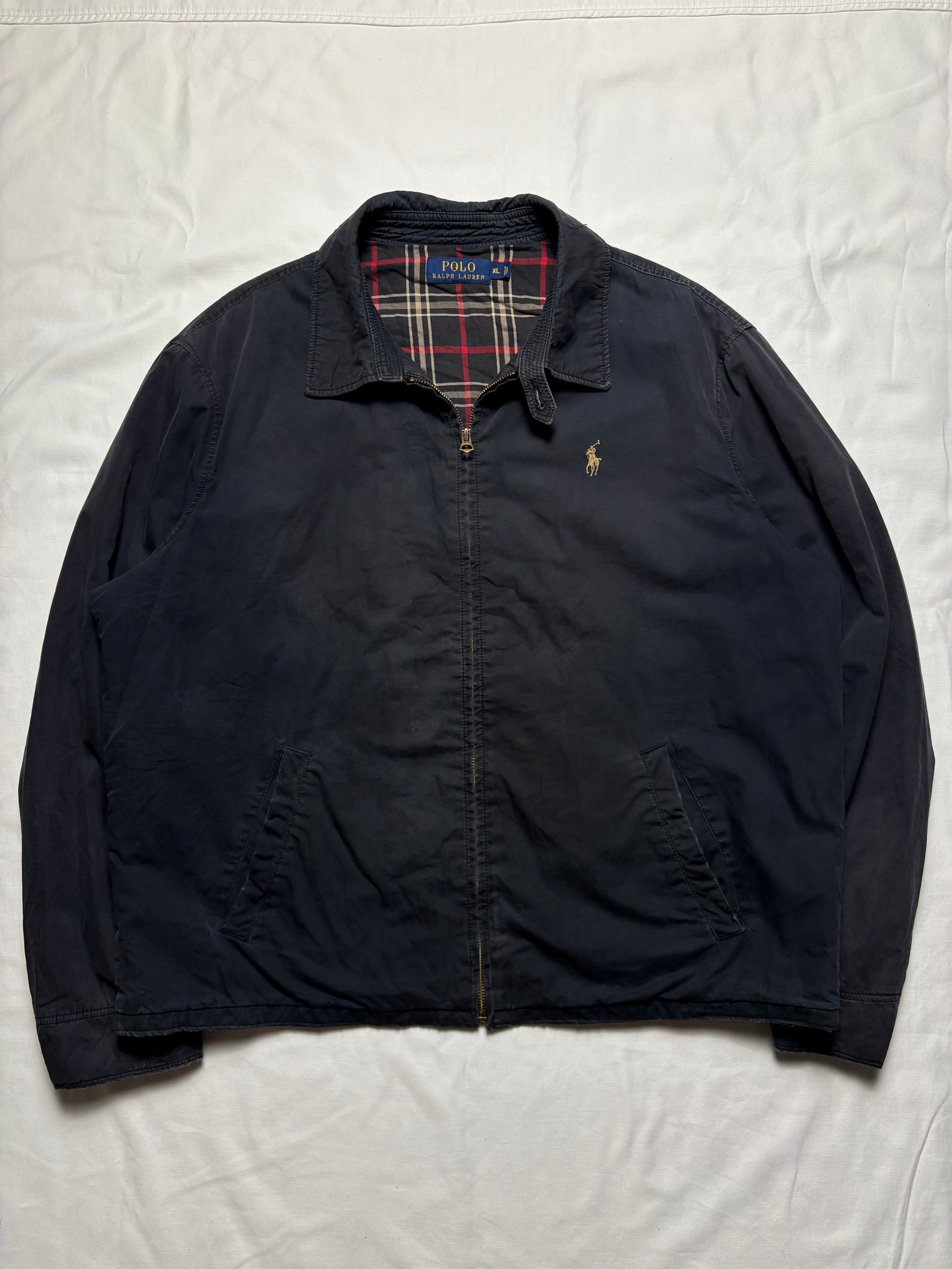 Vintage Ralph Lauren Classic Black Harrington Jacket (XL)