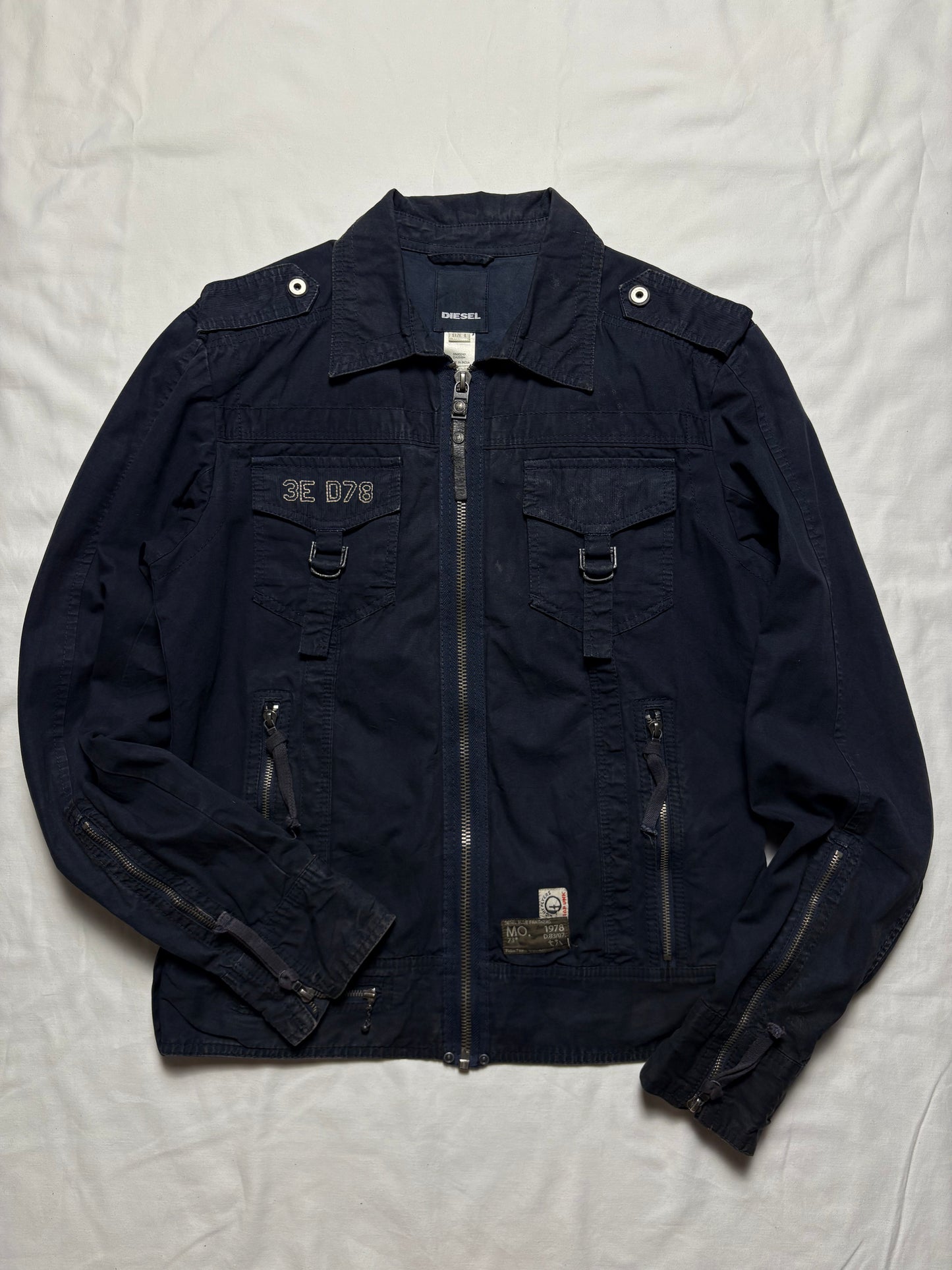 Diesel Black Panthers 00s Technical Zip Up Jacket (L)