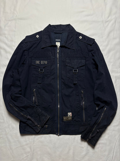 Diesel Black Panthers 00s Technical Zip Up Jacket (L)