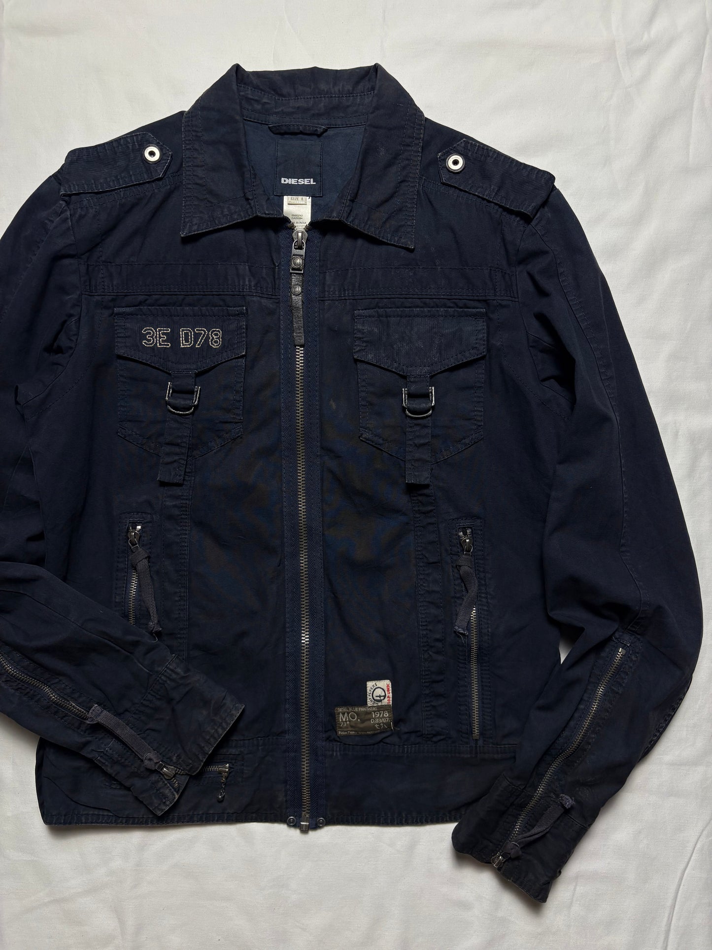 Diesel Black Panthers 00s Technical Zip Up Jacket (L)