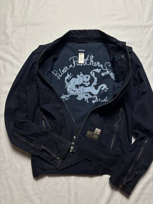 Diesel Black Panthers 00s Technical Zip Up Jacket (L)