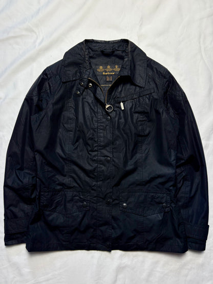 Barbour Utility Multi Pocket Black Wax Jacket (women's M)
