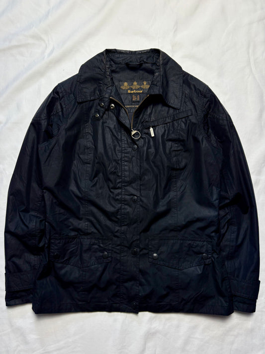Barbour Utility Multi Pocket Black Wax Jacket (women's M)