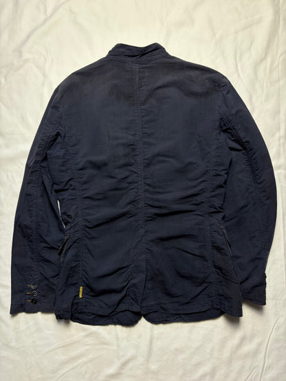 Armani Jeans 00s Silk Cotton Navy Shirt (women's L)