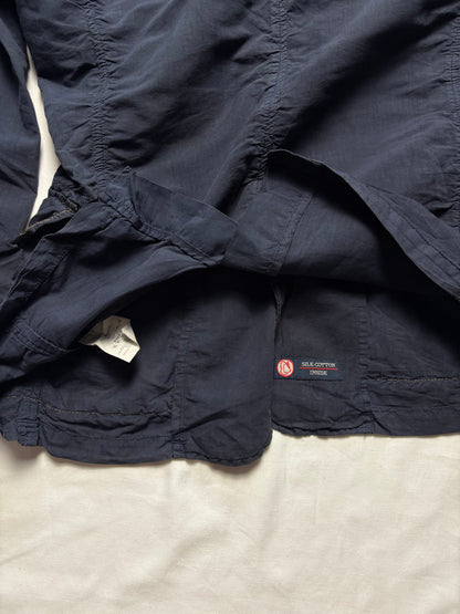 Armani Jeans 00s Silk Cotton Navy Shirt (women's L)