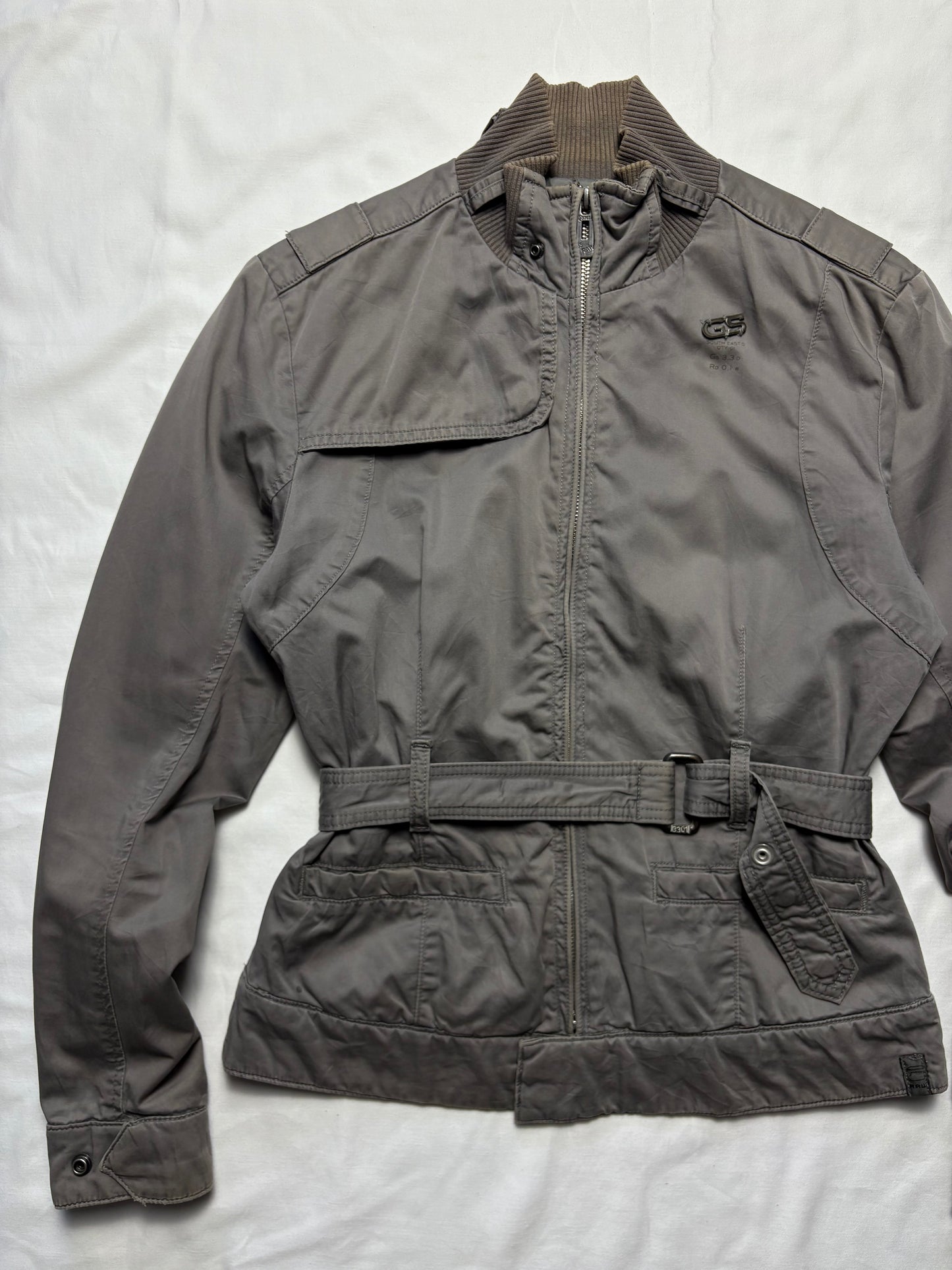 G-Star Belted 00s Grey Zip Up Jacket (women's L)