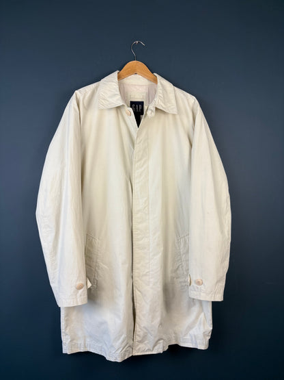 Vintage 90s GAP Cream Single Breasted Trench Coat (L)