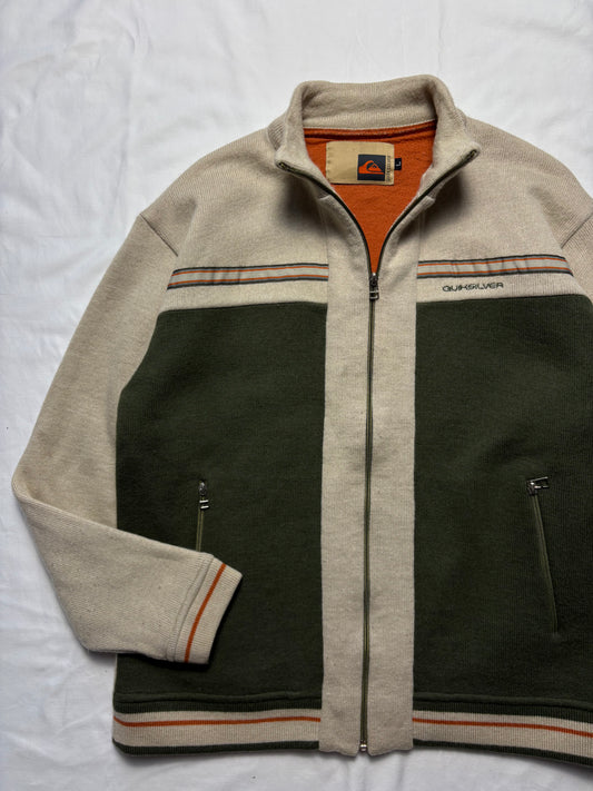Quiksilver Surfwear 00s Heavyweight Zip Up Knit Jumper (L)