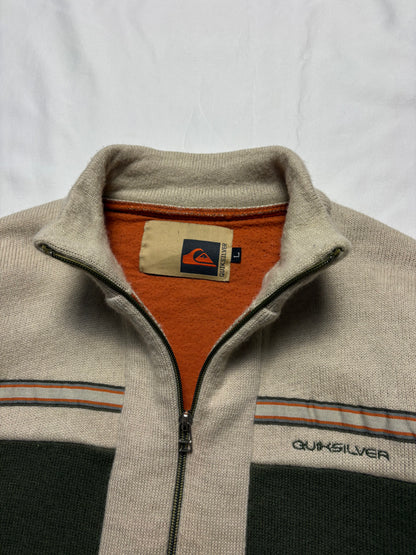 Quiksilver Surfwear 00s Heavyweight Zip Up Knit Jumper (L)