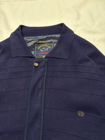 Paul & Shark 90s Navy Zip Up RIbbed Jacket (XXL)