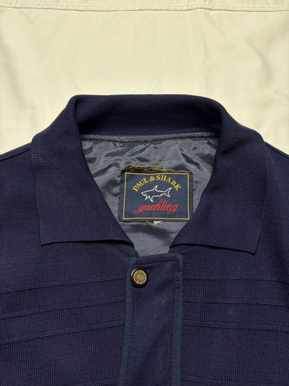 Paul & Shark 90s Navy Zip Up RIbbed Jacket (XXL)