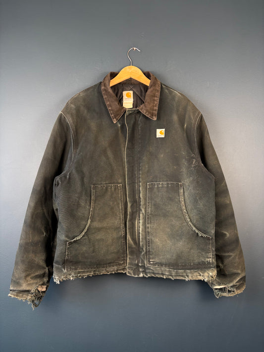 Vintage 90s Carhartt J02 BLK Canvas Workwear Jacket (XL)