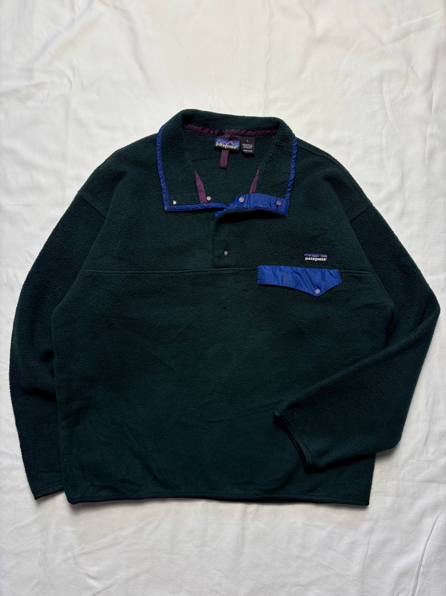 Patagonia Synchilla 90s Dark Green Pop Collar Fleece (L)