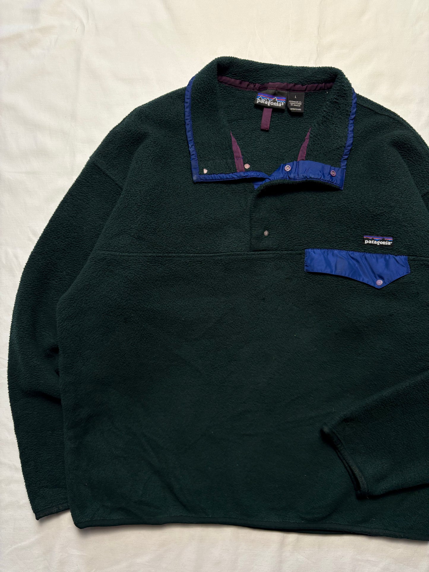 Patagonia Synchilla 90s Dark Green Pop Collar Fleece (L)