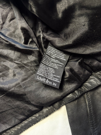 Vintage Schott NYC 90s Black Leather Motorcycle Jacket (women's L)