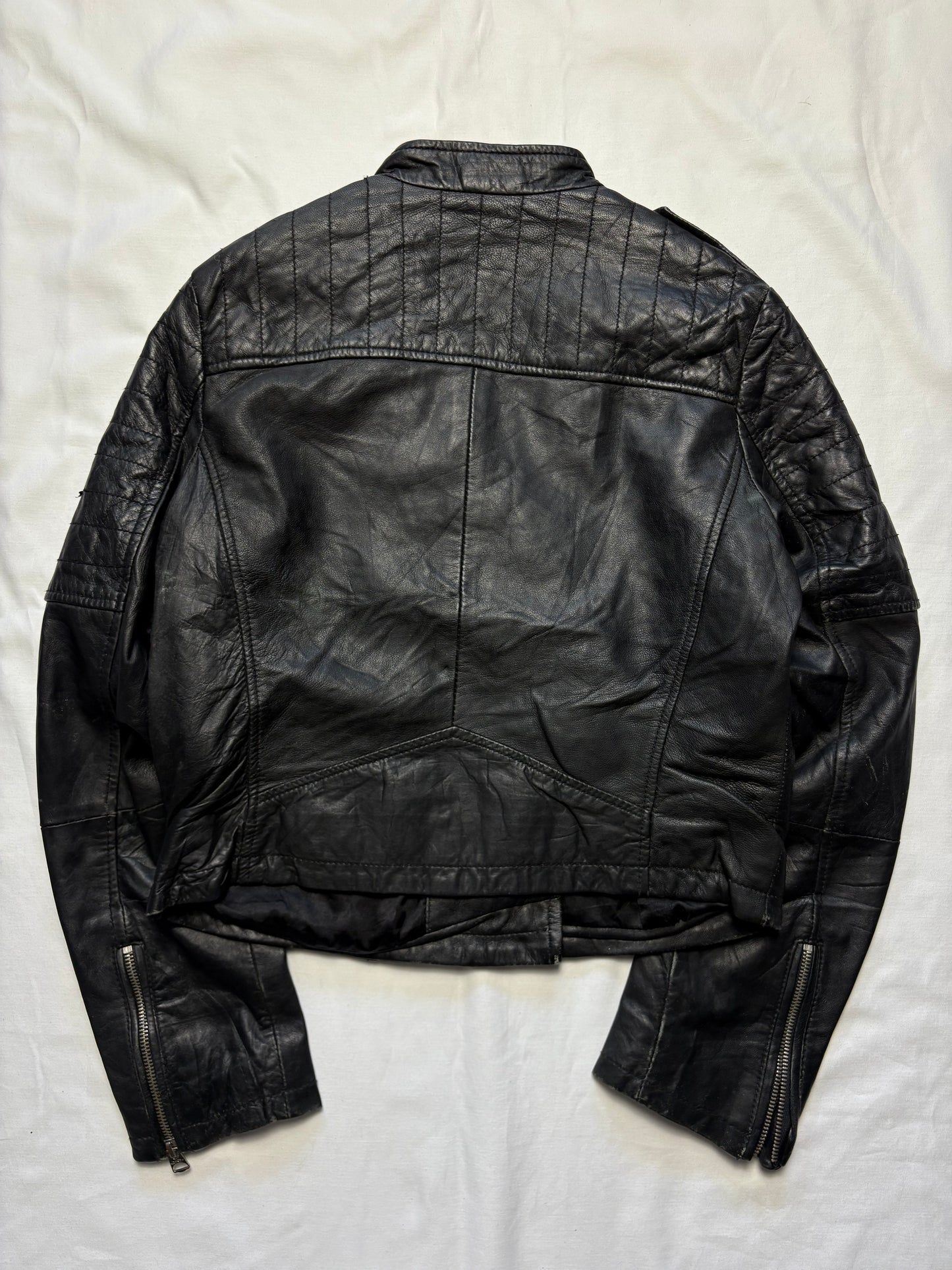 Vintage Schott NYC 90s Black Leather Motorcycle Jacket (women's L)