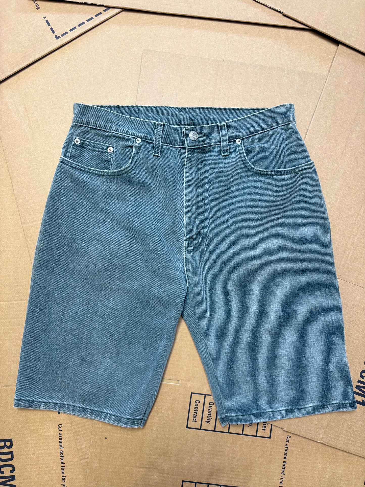 Vintage Petrol Blue Denim Shorts (32w)