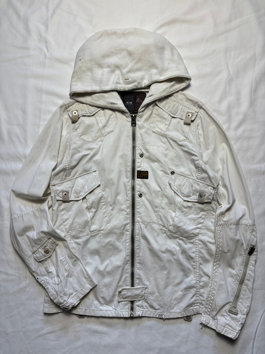 G-Star Canvas 2000s White Zip Up Jacket (L)