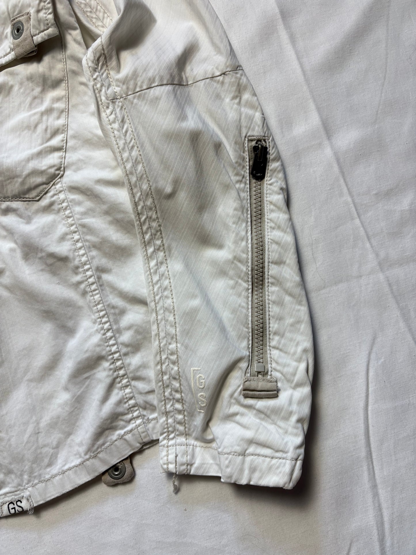 G-Star Canvas 2000s White Zip Up Jacket (L)