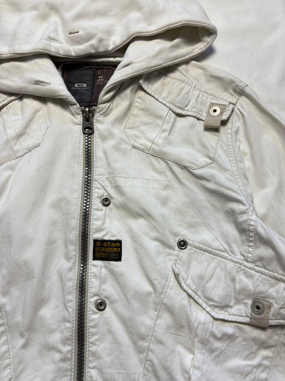 G-Star Canvas 2000s White Zip Up Jacket (L)