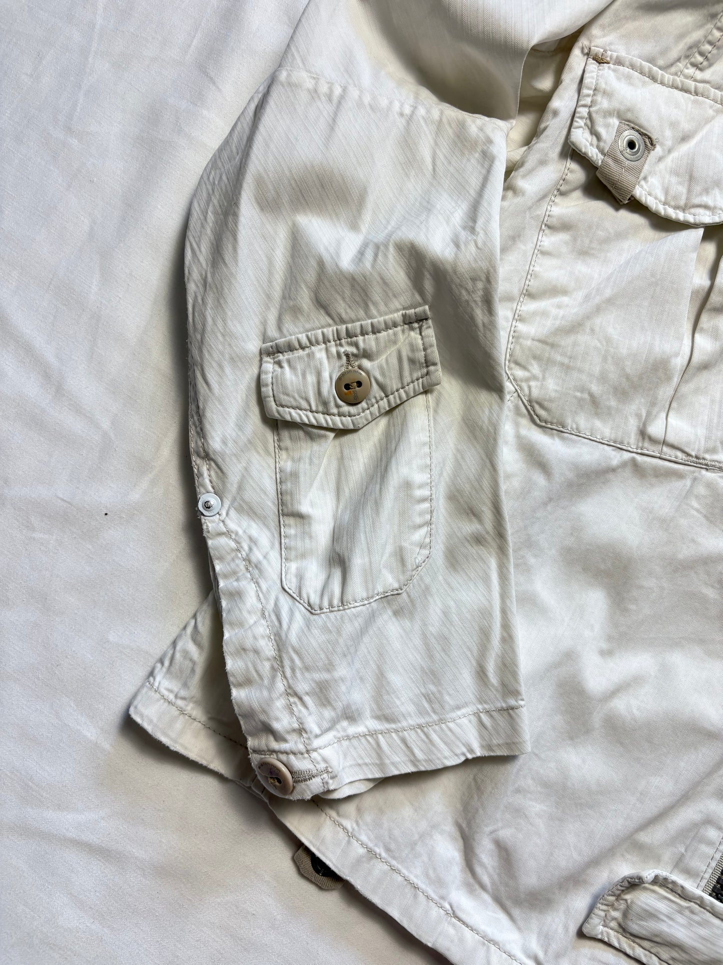 G-Star Canvas 2000s White Zip Up Jacket (L)