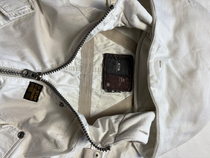 G-Star Canvas 2000s White Zip Up Jacket (L)