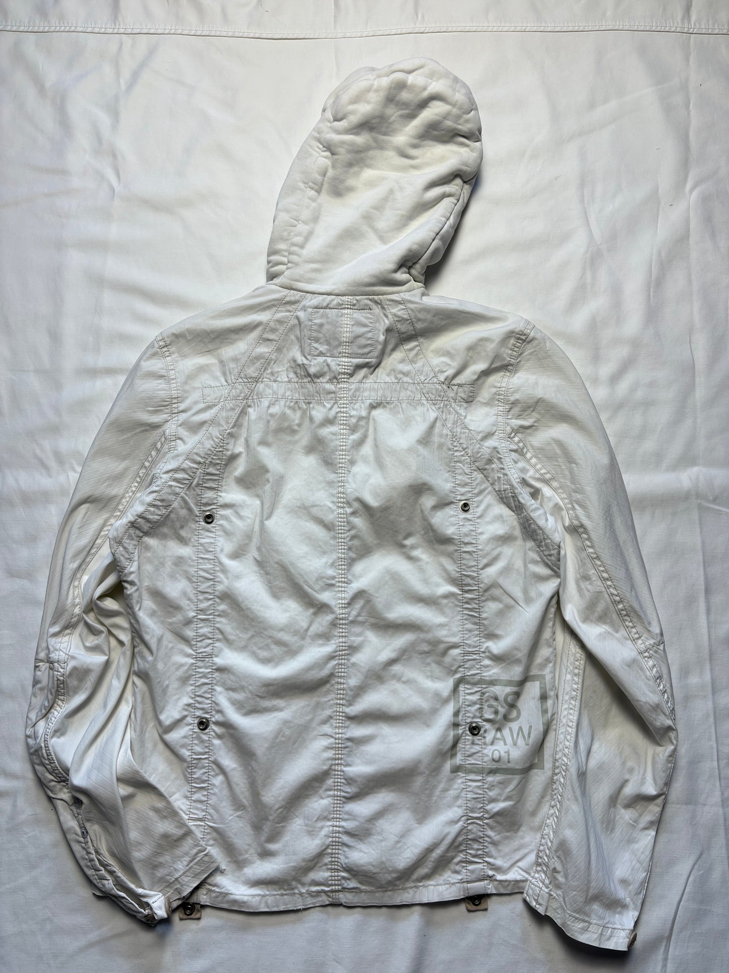 G-Star Canvas 2000s White Zip Up Jacket (L)