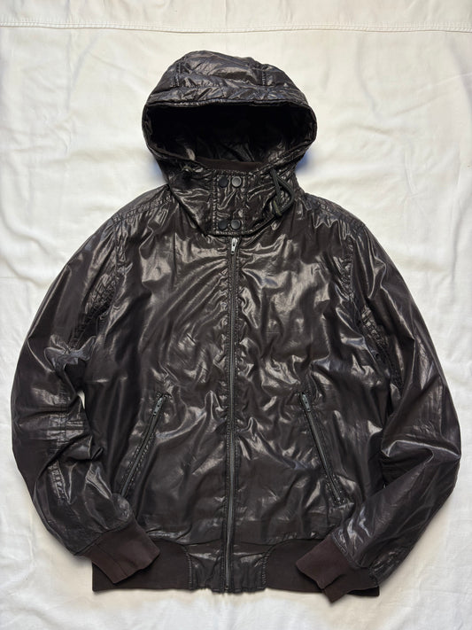 Diesel Industry 2000s Brown Shine Hooded Jacket (M)